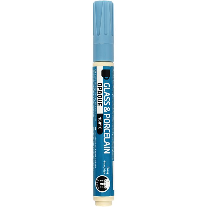 Glass and porcelain marker, line 2-4 mm, opaque, light blue, 1 pc