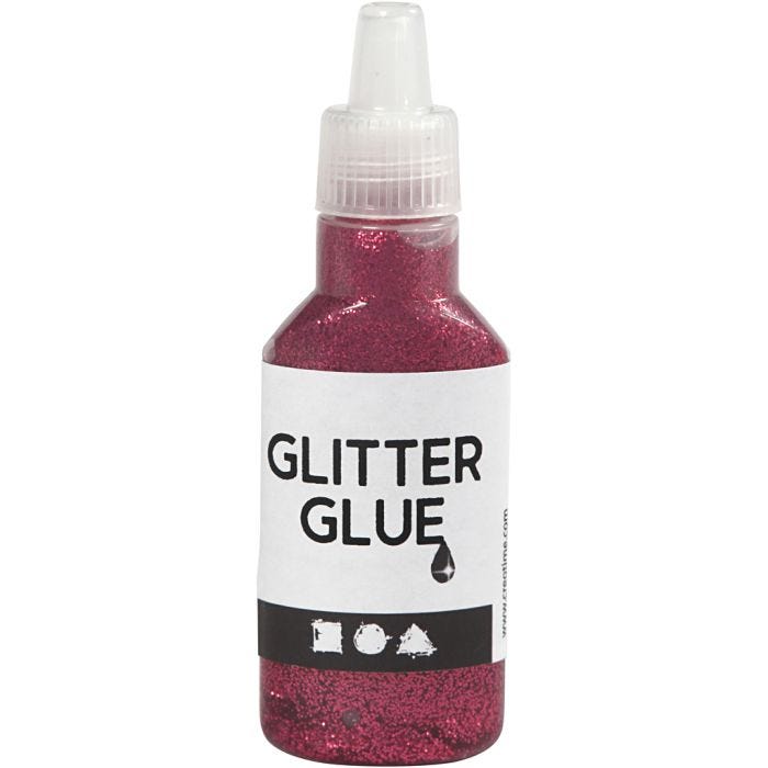 Glitter Glue, pink, 25ml/ 1 bottle