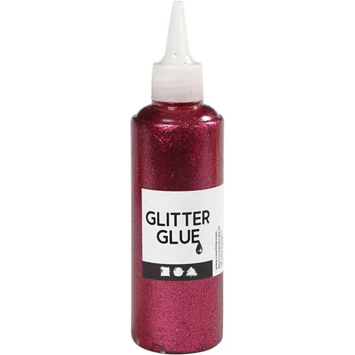 Glitter Glue, pink, 118 ml/ 1 bottle