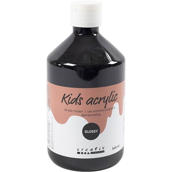 Acrylic Paint Glossy, black, 500ml/ 1 bottle