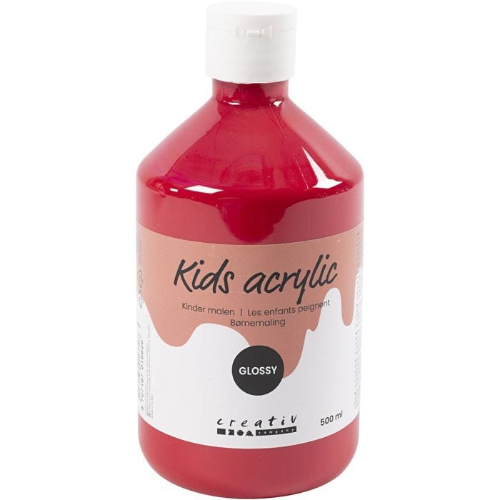 Acrylic Paint Glossy, primary red, 500ml/ 1 bottle