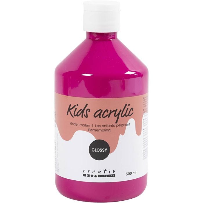 Acrylic Paint Glossy, pink, 500ml/ 1 bottle