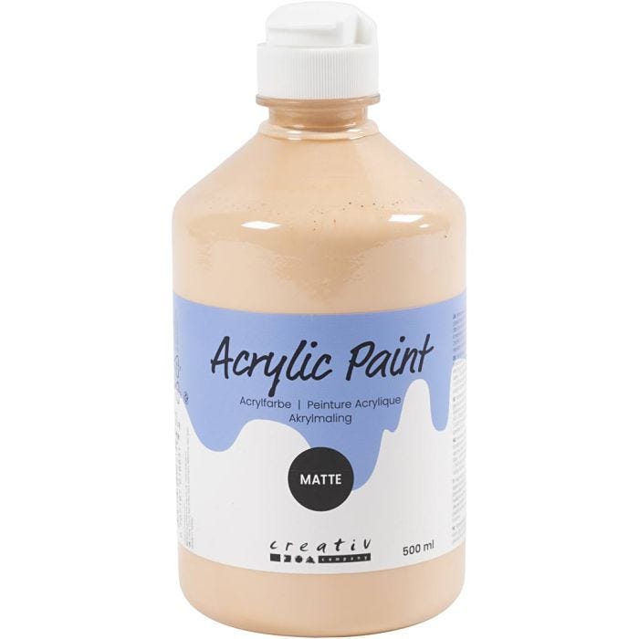 Acrylic Paint Matte, light beige, 500 ml/ 1 bottle