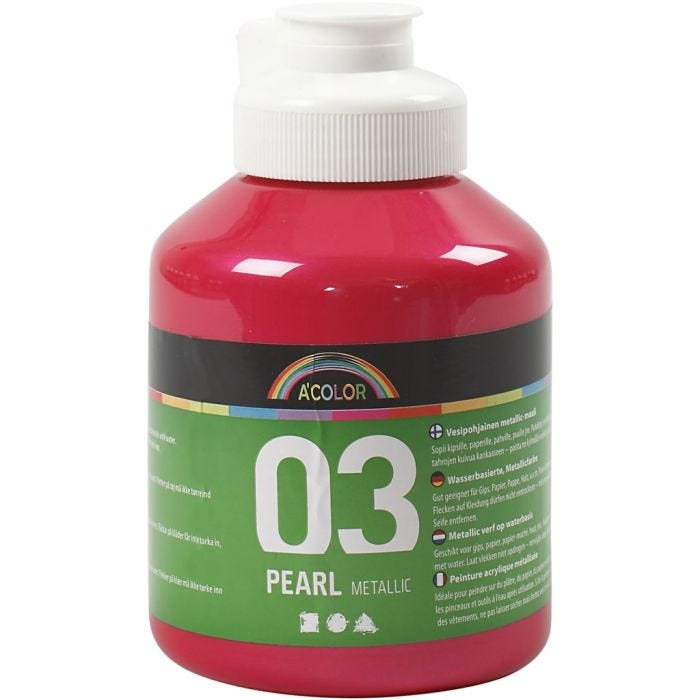 Acrylic Paint Metallic, metallic, pink, 500ml/ 1 bottle