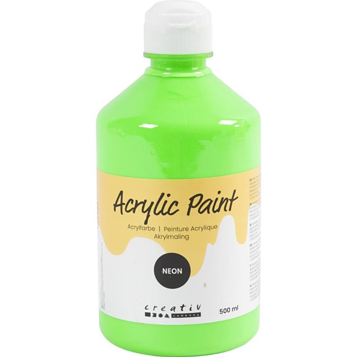 Acrylic Paint Neon, neon green, 500 ml/ 1 bottle