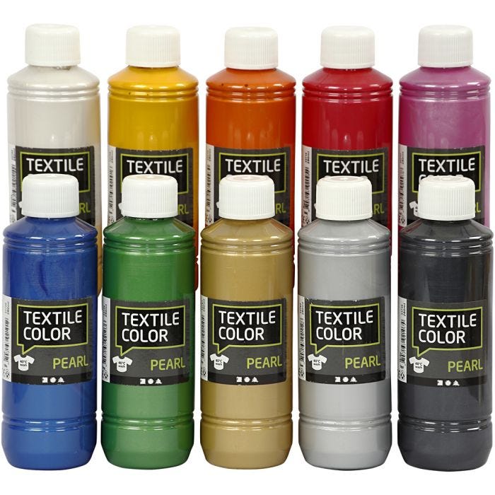 Textile Color, mother of pearl, assorted colours, 10x250 ml/ 1 pack
