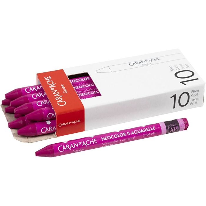 CARAN D’ACHE Neocolor II, L: 10 cm, thickness 8,5 mm, crimson (090), 10 pc/ 1 pack