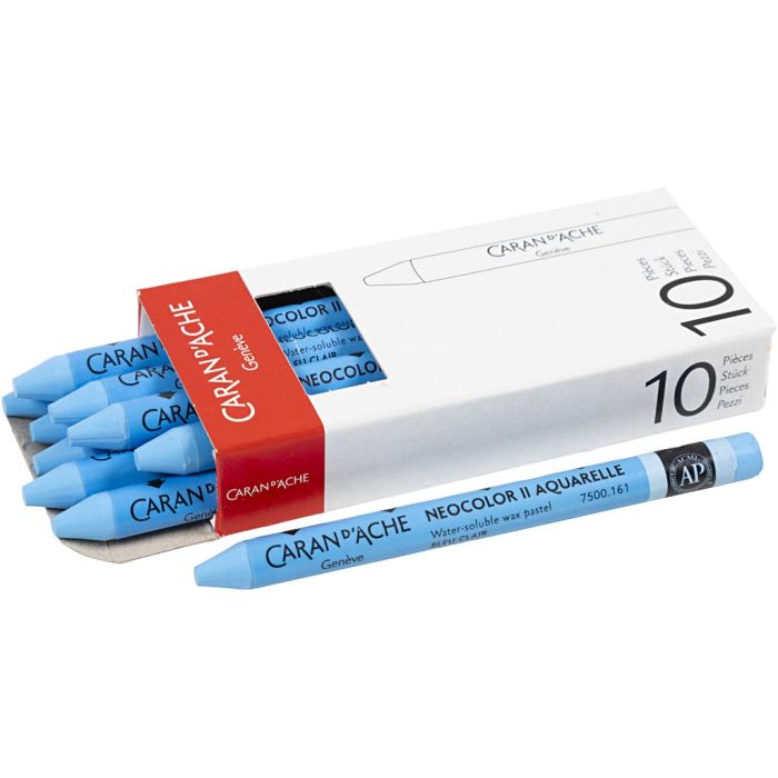 CARAN D’ACHE Neocolor II, L: 10 cm, thickness 8,5 mm, light blue (161), 10 pc/ 1 pack
