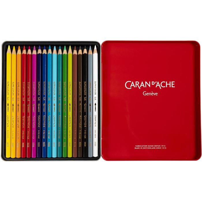CARAN D’ACHE Supracolor II, L: 17 cm, lead 3.8 mm, assorted colours, 18 pc/ 1 pack