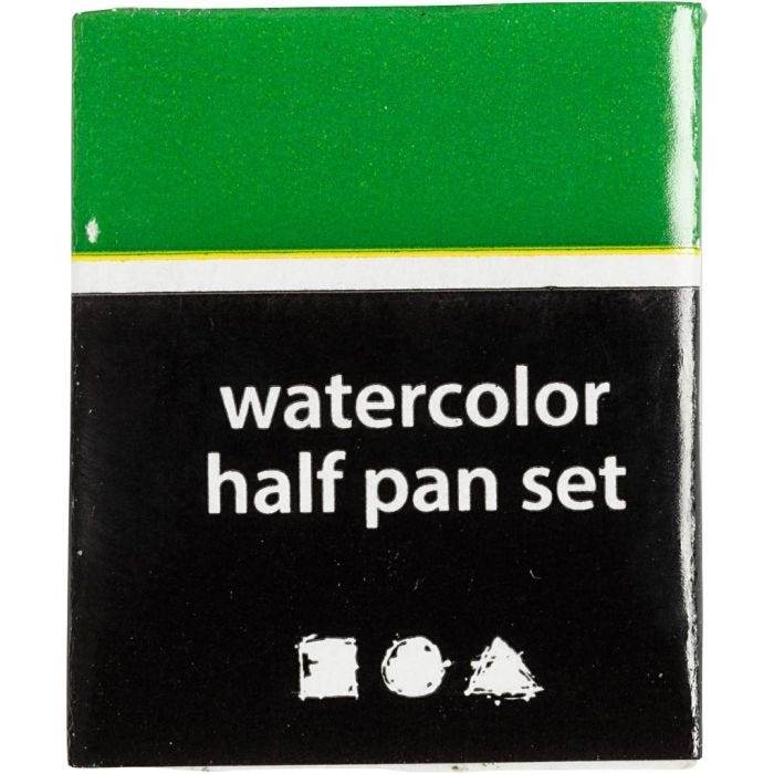 Art Watercolour, ½-pan, size 10x15x20 mm, clear green, 1 pc