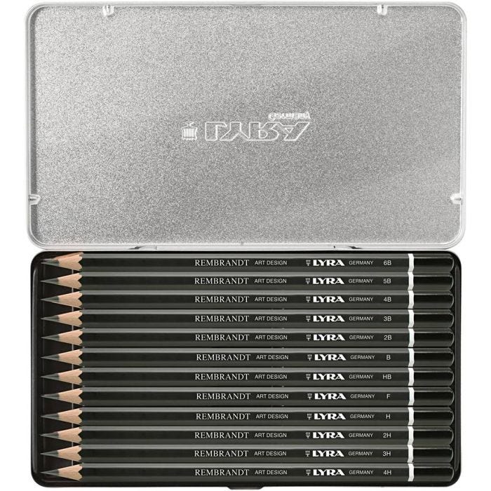 Art Design Drawing Pencils, B,2B,3B,4B,5B,6B,HB,H,2H,3H,4H,F, 12 pc/ 1 pack