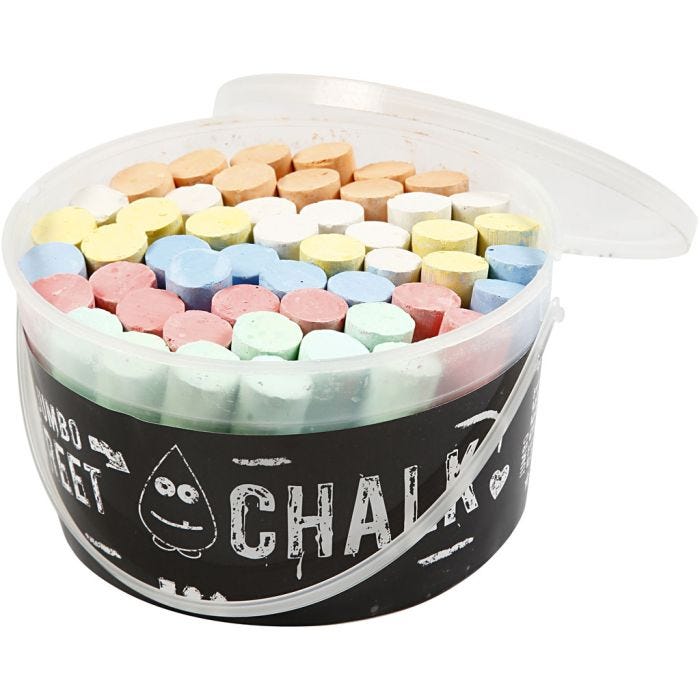 Street Chalk, assorted colours, 50 pc/ 1 bucket