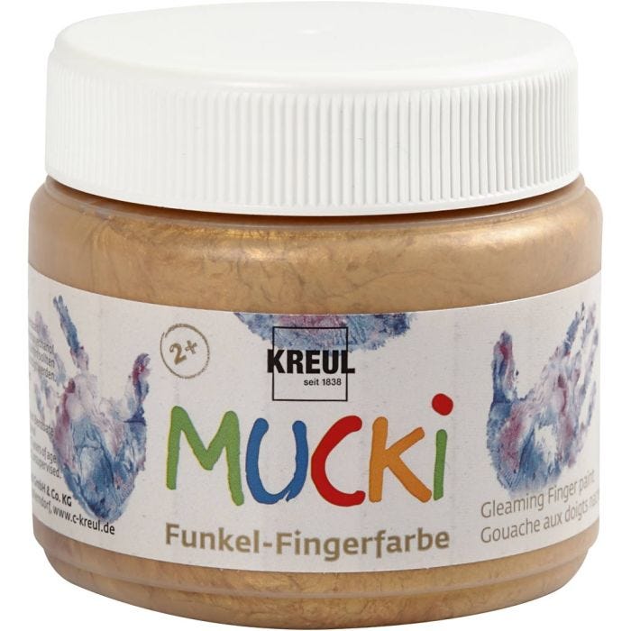 Mucki Finger Paint, metallic gold, 150 ml/ 1 tub