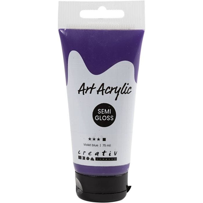 Art Acrylic, semi-glossy, opaque, violet blue, 75 ml/ 1 bottle