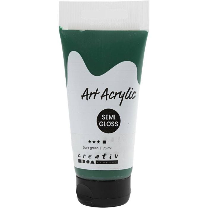 Art Acrylic, semi-glossy, opaque, dark green, 75 ml/ 1 bottle