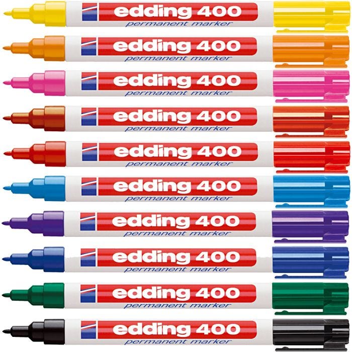 Edding Markers 400, line 1 mm, assorted colours, 10 pc/ 1 pack