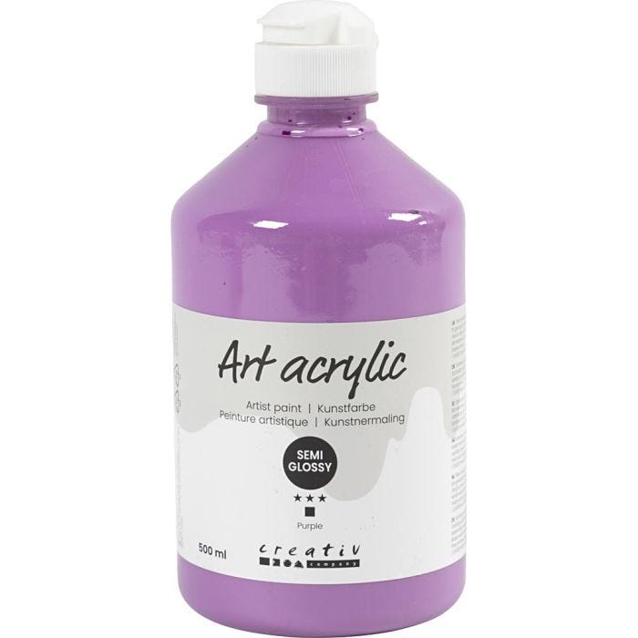 Art Acrylic, semi-glossy, opaque, purple, 500 ml/ 1 bottle