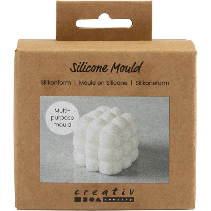 Silicone Mould, Square with bubbles, H: 5 cm, dia. 6 cm, W: 6 cm, 1 pc/ 1 pack