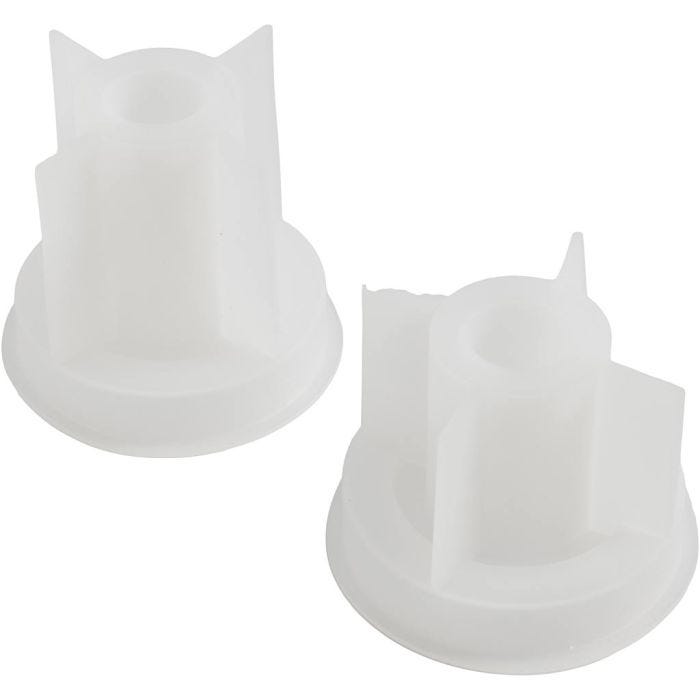 Silicone Mould, Candle Holder, H: 5,8+7,5 cm, W: 2-2,5 cm, dia. 7,5 cm, matt transparent, 2 pc/ 1 pack