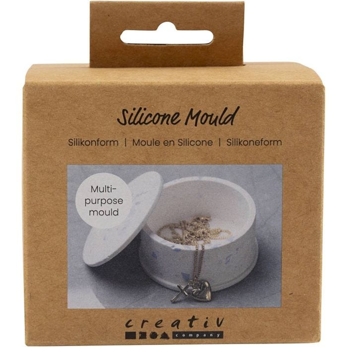 Silicone Mould, Jar with lid, H: 4,5 cm, dia. 7,5 cm, 1 pc/ 1 pack