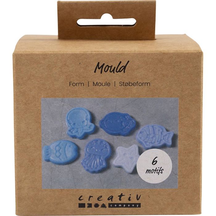 Mould, Ocean theme, H: 1,2 cm, L: 4-6 cm, 6 pc/ 1 pack