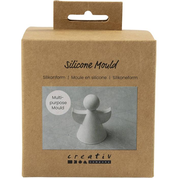 Silicone Mould, Angel, H: 9,5 cm, W: 7 cm, matt transparent, 1 pc/ 1 pack