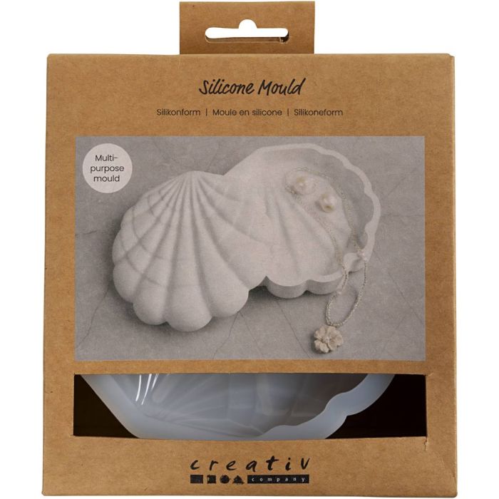 Silicone Mould, Mussel, H: 3 cm, L: 13,2 cm, W: 13,3 cm, 1 pc