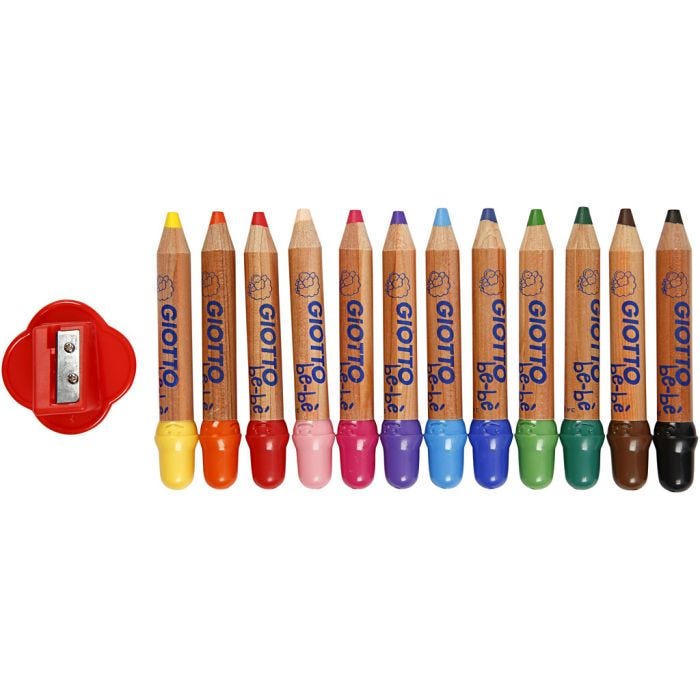 Colouring Pencils, L: 10,5 cm, thickness 13 mm, lead 6 mm, assorted colours, 12 pc/ 1 pack