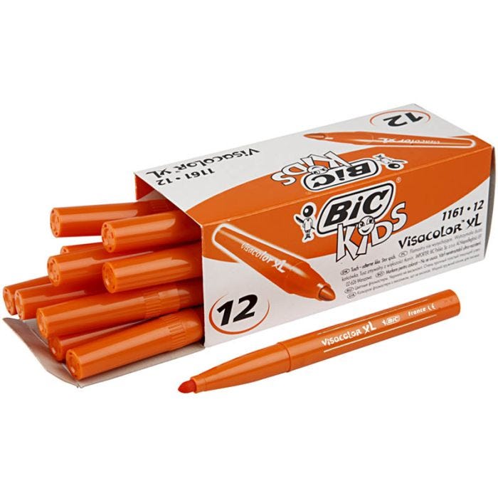BIC Visa Color Marker, line 3 mm, mid-orange, 12 pc/ 1 pack