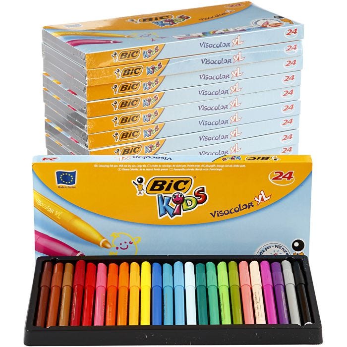 BIC Visa Color Marker, line 3 mm, assorted colours, 12x24 pc/ 1 pack