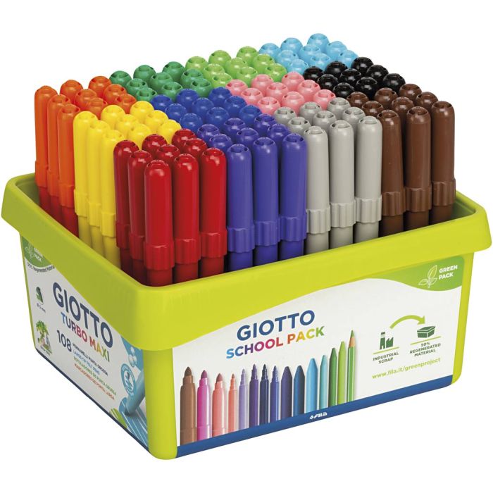 GIOTTO Markers, line 5 mm, assorted colours, 12x9 pc, 108 pc/ 1 pack