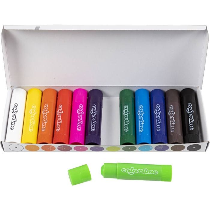 Soft Color Stick, L: 8 cm, assorted colours, 6,5 g, 120 pc/ 1 pack