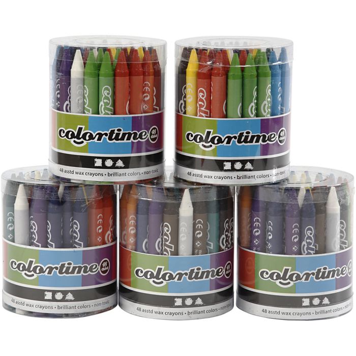 Colortime Wax Crayons, 5x48 asstd./ 1 set