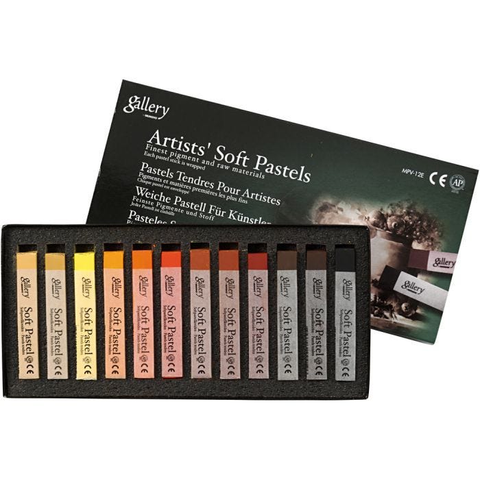 Gallery Soft Pastel Set, L: 6,5 cm, thickness 10 mm, brown harmony, 12 pc/ 1 pack