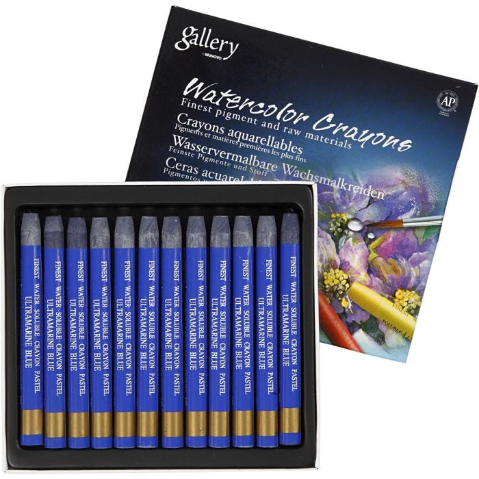Watercolor Crayons, 9,3 cm, 8 mm, ultra marine blue (339), 12pc/ 1 pack