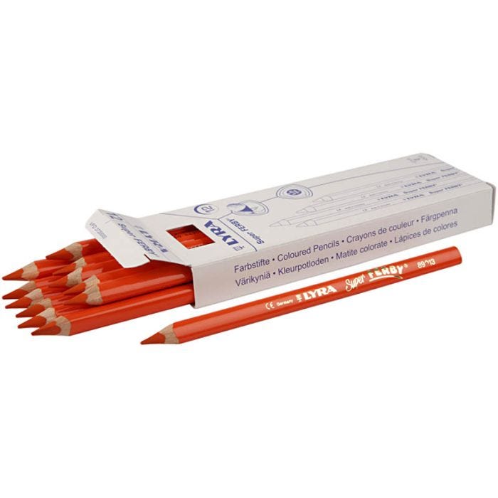 Super Ferby 1 colouring pencils, L: 18 cm, lead 6,25 mm, orange, 12 pc/ 1 pack