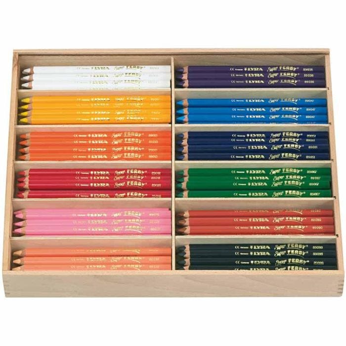 Super Ferby 1 colouring pencils, L: 18 cm, lead 6,25 mm, assorted colours, 12x12 pc/ 1 pack