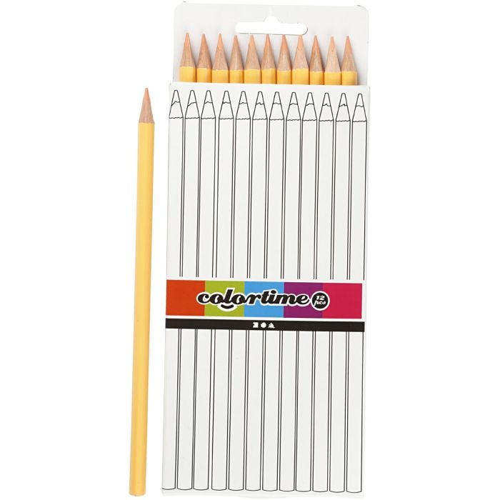 Colortime Colouring Pencils, L: 17 cm, lead 3 mm, light beige, 12 pc/ 1 pack