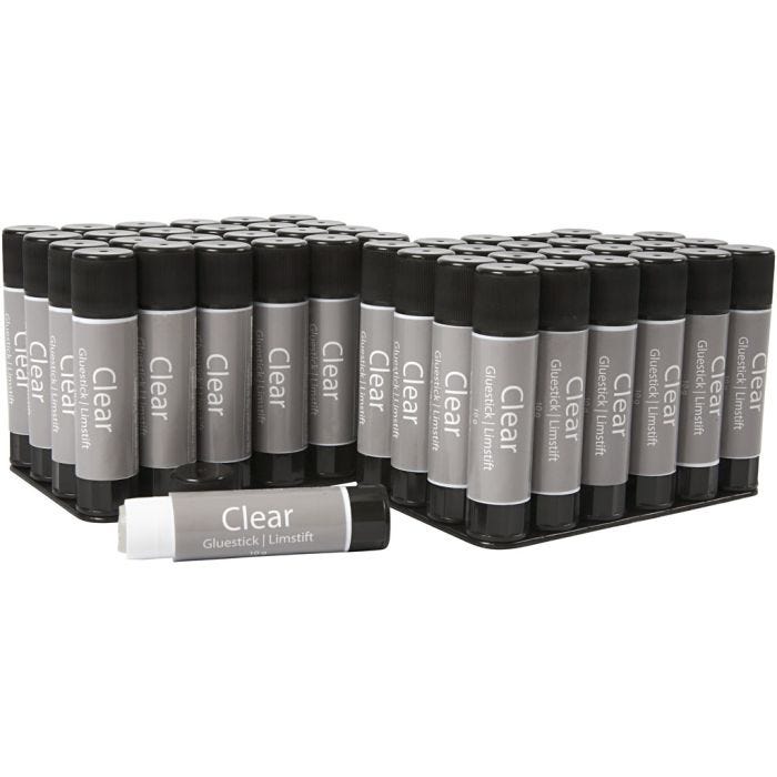 Clear Glue Stick, round, 10 g, 48 pc/ 1 pack