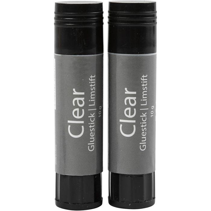 Clear Glue Stick, Round, 10 g, 2pc/ 1 pack