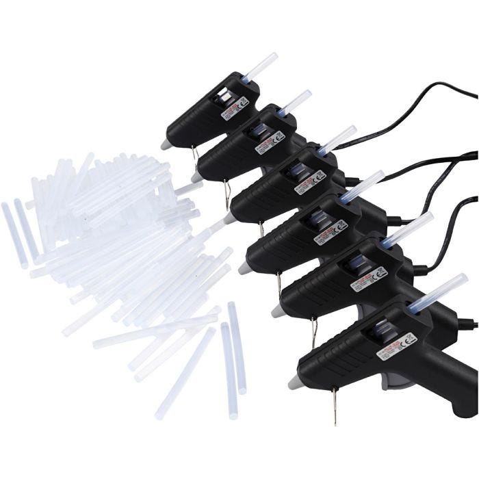 Mini Glue Guns with Glue, 130 °C - Low Temperature, EU, 1 set