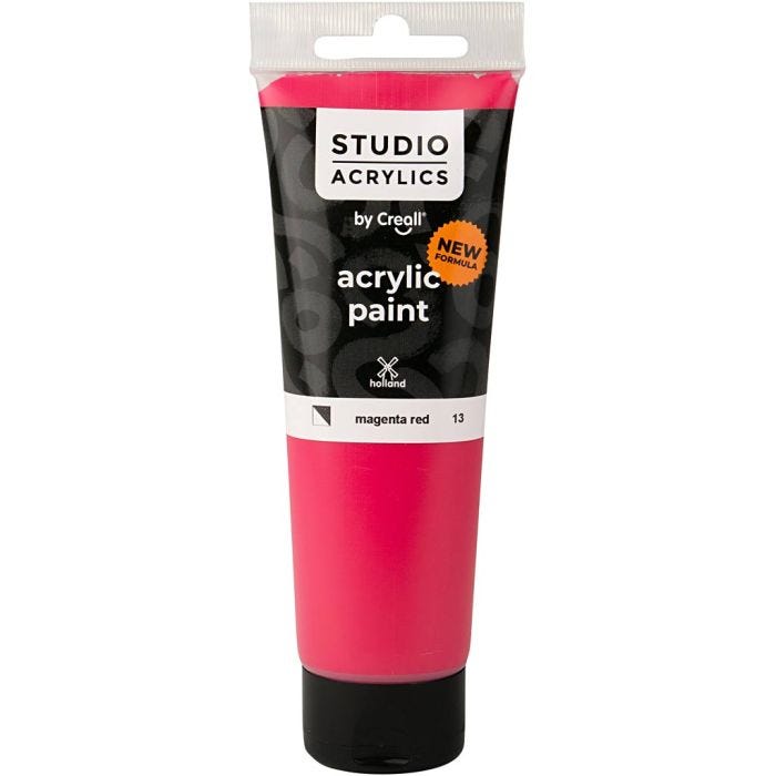 Creall Studio Acrylic Paint, semi opaque, magenta red (13), 120 ml/ 1 bottle