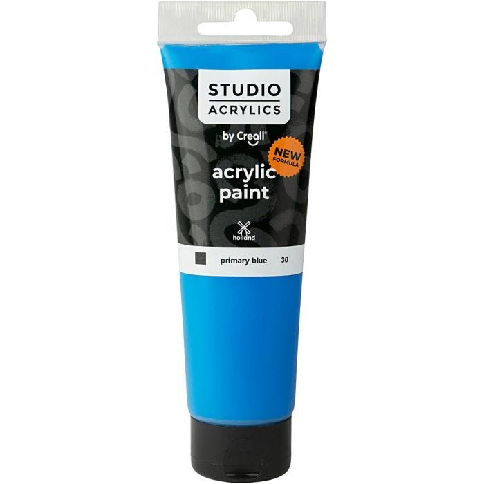 Creall Studio Acrylic Paint, opaque, primary blue (30), 120 ml/ 1 bottle