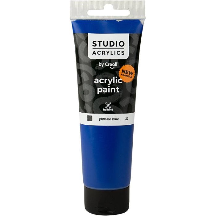 Creall Studio Acrylic Paint, opaque, phtalo blue (32), 120 ml/ 1 bottle