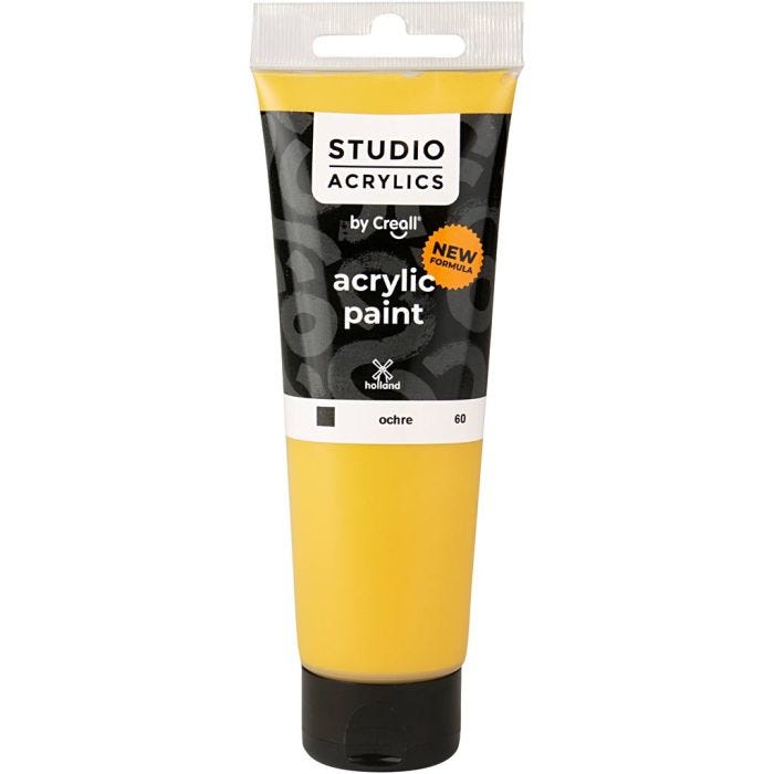 Creall Studio Acrylic Paint, opaque, ochre (60), 120 ml/ 1 bottle