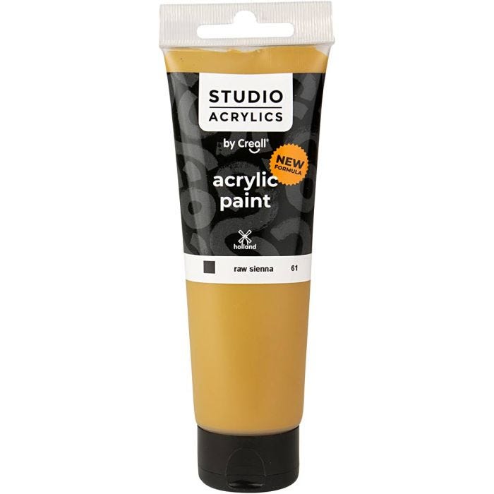 Creall Studio Acrylic Paint, opaque, raw sienna (61), 120 ml/ 1 bottle