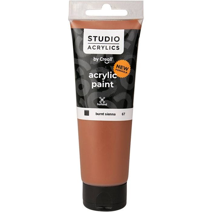 Creall Studio Acrylic Paint, opaque, burnt sienna (67), 120 ml/ 1 bottle