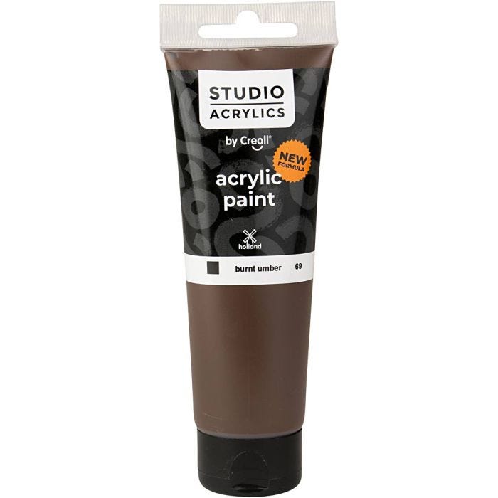 Creall Studio Acrylic Paint, opaque, burnt umber (69), 120 ml/ 1 bottle