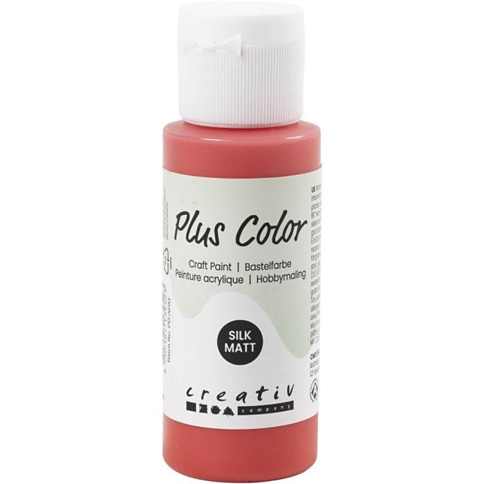 Plus Color Craft Paint, crimson red, 60 ml/ 1 bottle