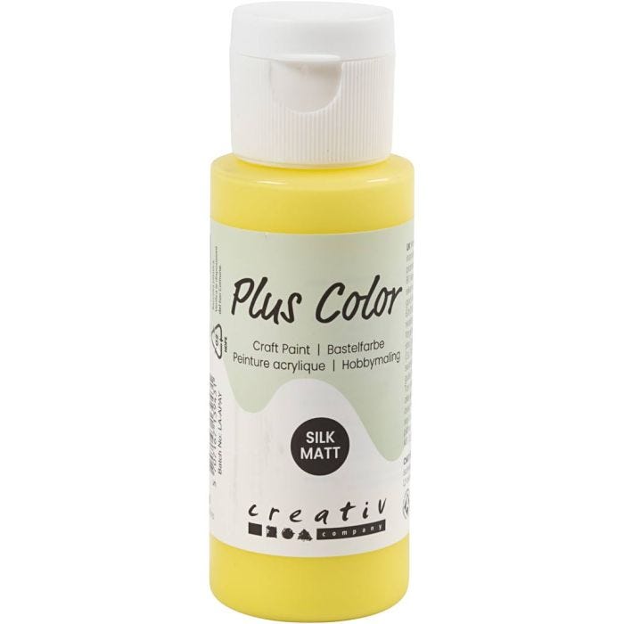 Plus Color Craft Paint, primary yellow, 60ml/ 1 bottle